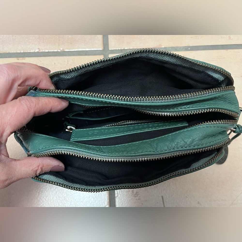 Willa Verde Pebbled Leather Crossbody Bag - Verde Green - Picture 7 of 11